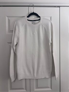 Nike White Men’s TechPack Crewneck Waffle Knit Sweater